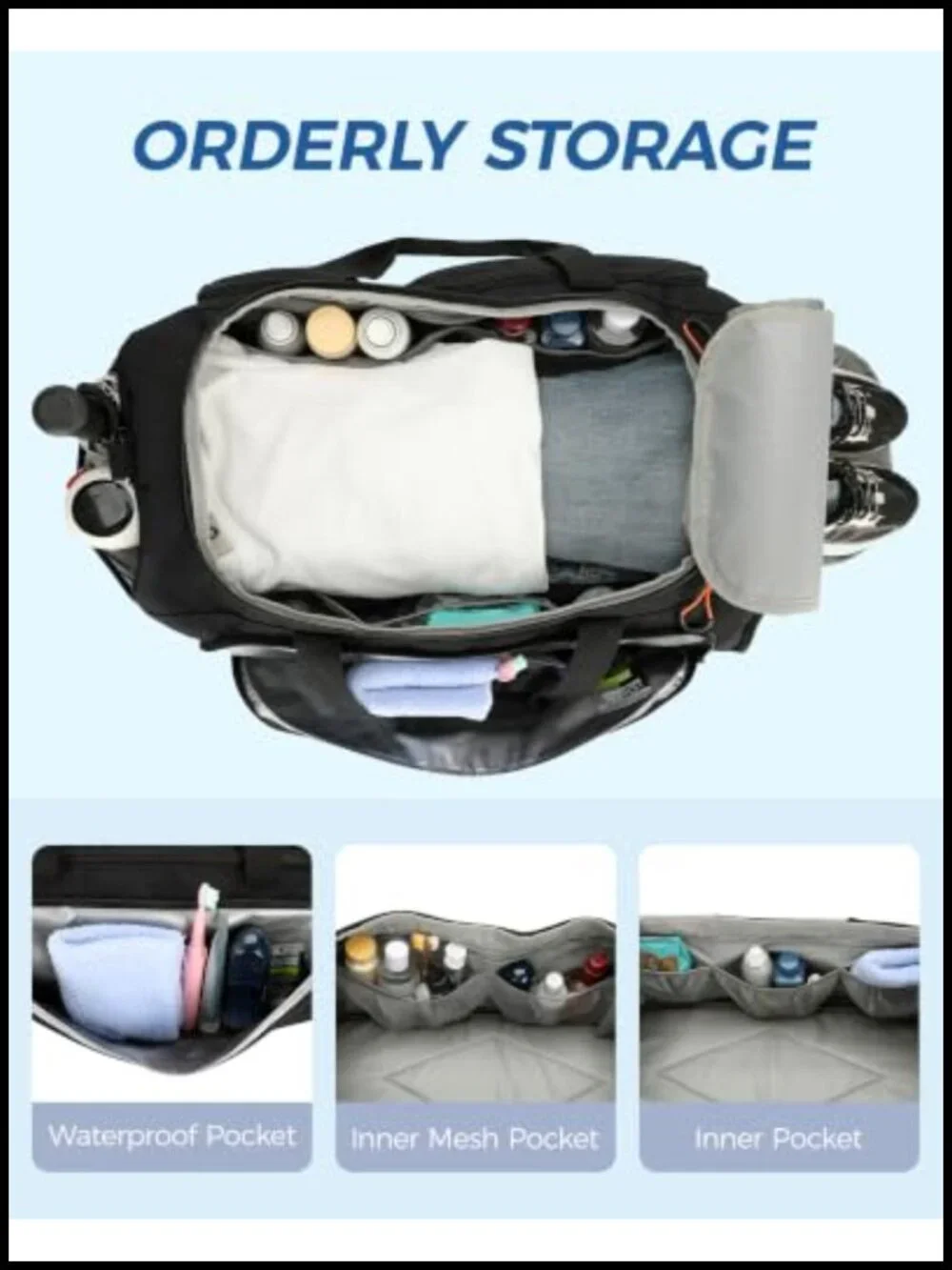 45L 3-in-1 Gym Bag Duffle Backpack Travel Sports Luggage
